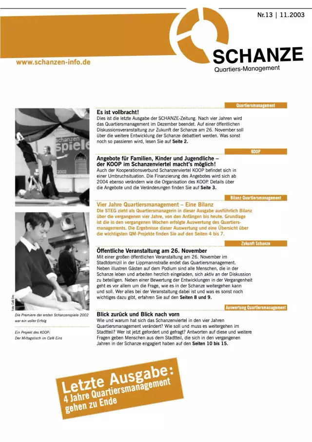 Schanzen-Info, Cover Nr. 13