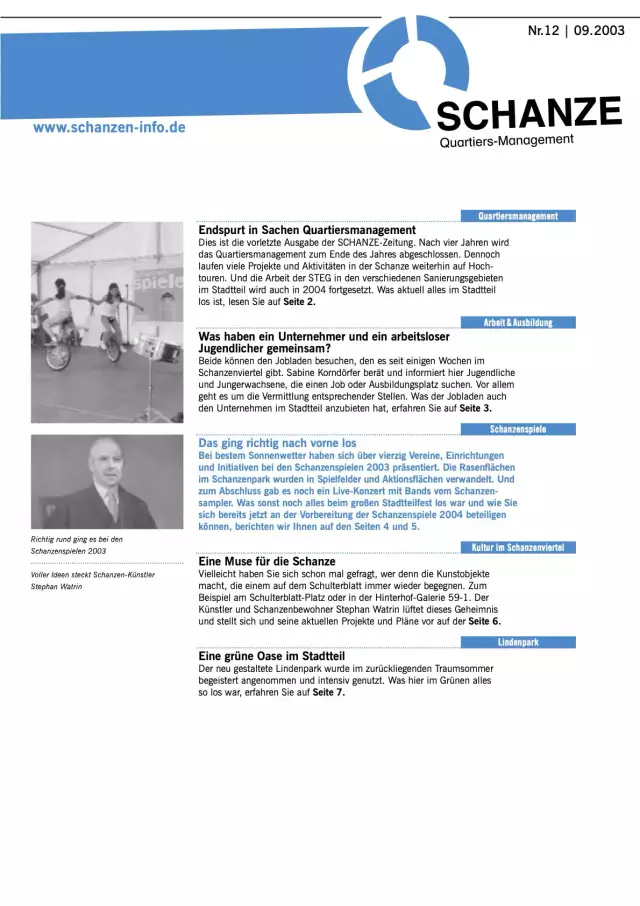 Schanzen-Info, Cover Nr. 12