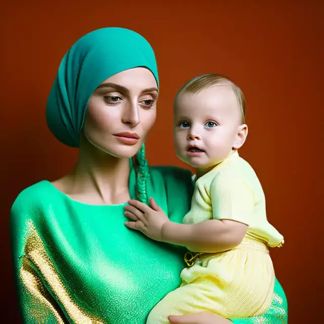 russische junge Mutter mit Kind, KI generiert, 11.2022