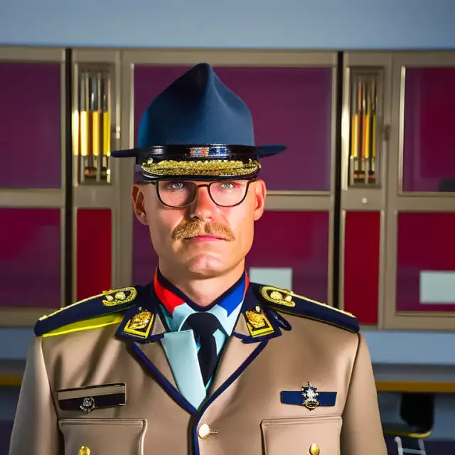 Bild eines ostdeutschen Polizisten. Erstellt mit generativer KI.