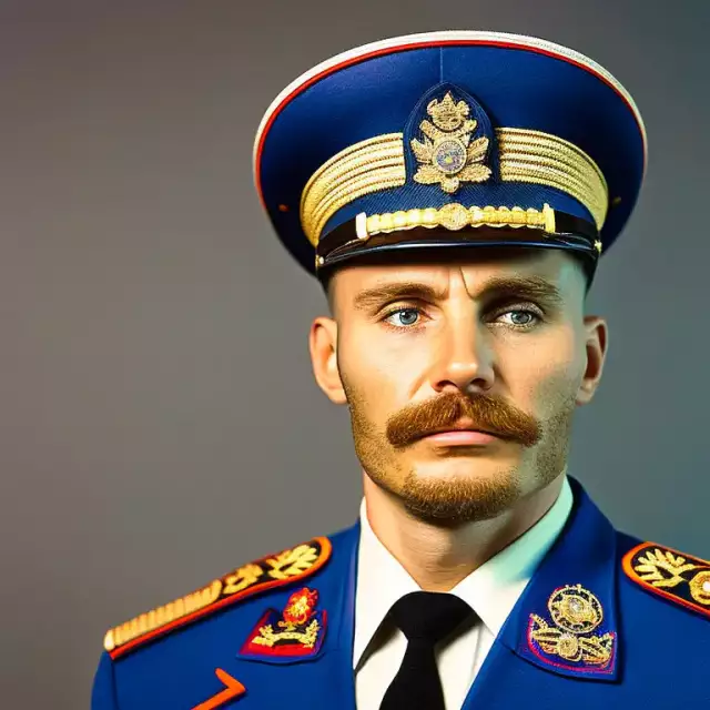 Bild eines russischen Polizisten. Erstellt mit generativer KI.