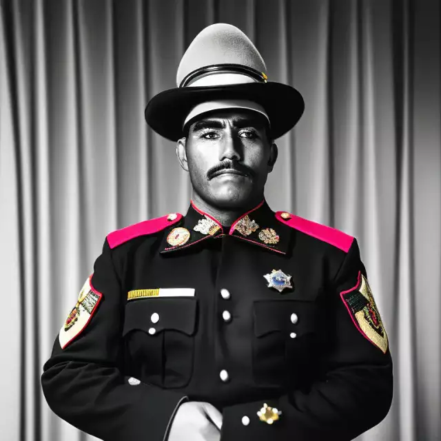 Bild eines mexikanischen Polizisten. Erstellt mit generativer KI.