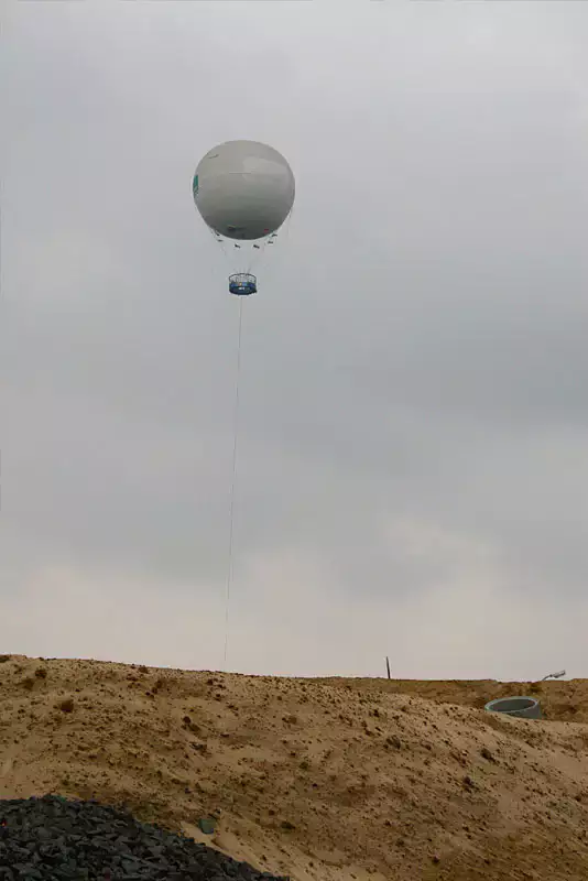 Ballon über Hamburgs Sandberge